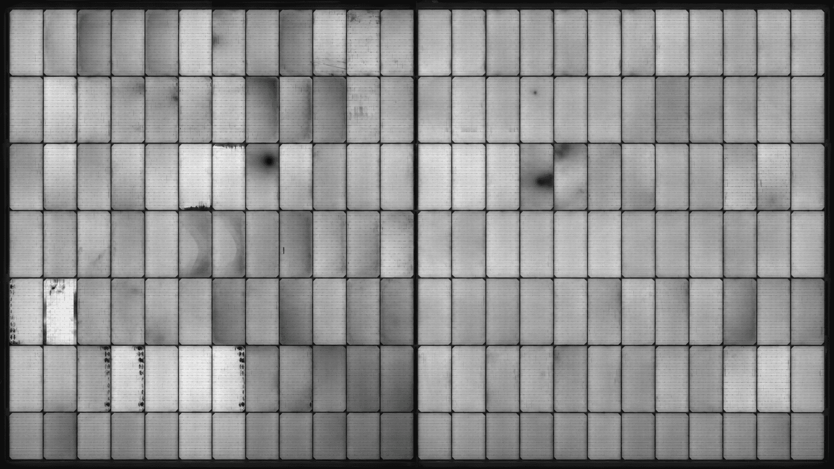 EL scan of solar panel
